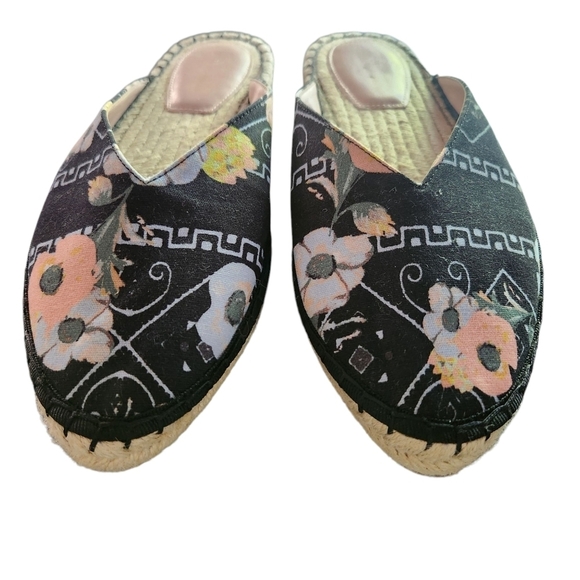 EUC ANTHROPOLOGIE AVEC LES FILLES WOMEN'S BLACK POPPY VAL SLIDE ON SZ9 - Picture 4 of 8